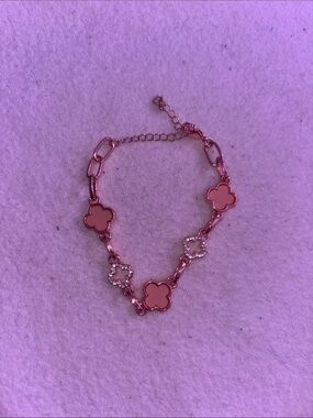 Rose Gold Clover Link Bracelet - Women's Jewelry